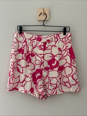 Ronny Kobo x RTW Women's Pink Floral Print Shorts Size 10